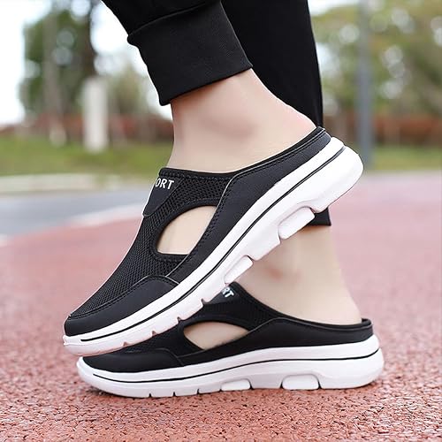 Aetos Men's Black Lightweight Orthopedic Breezeback Shoes - Breathable Comfort Walking Sneakers