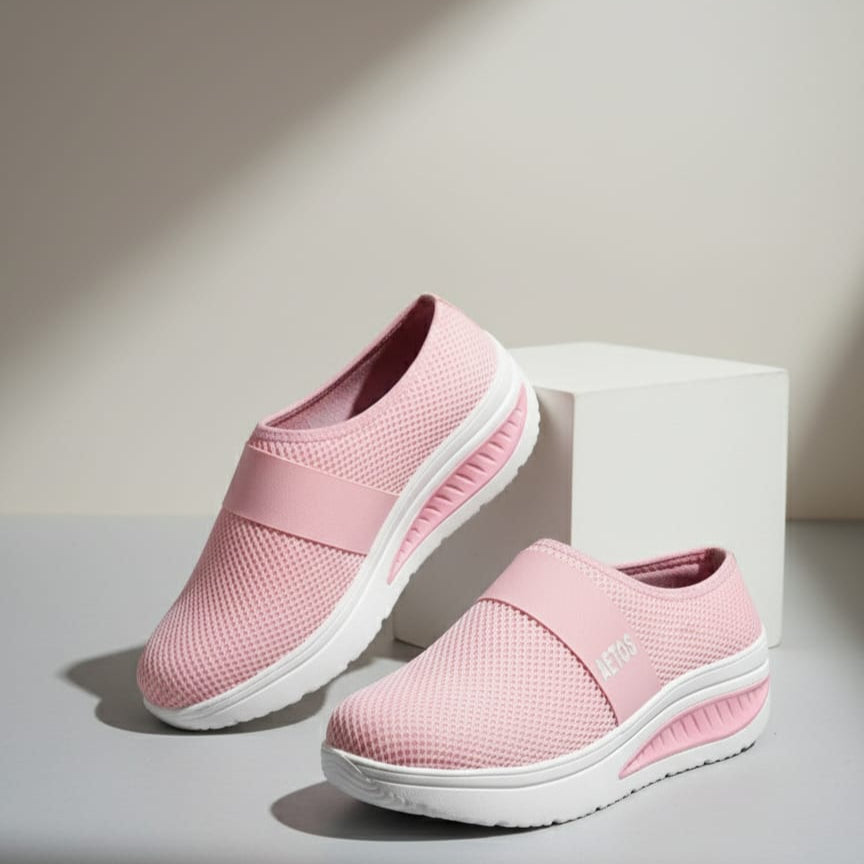 Aetos Women's Pink Chunky Slip-On Sports Sandals - Air Cushion Breathable Comfort Shoes
