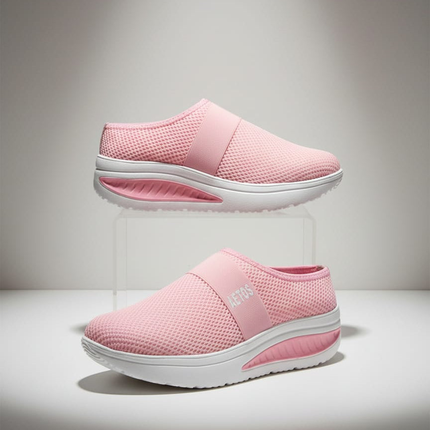 Aetos Women's Pink Chunky Slip-On Sports Sandals - Air Cushion Breathable Comfort Shoes