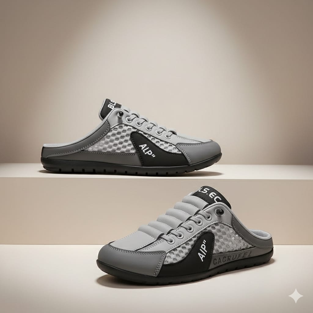 Aetos Men's Grey Half Casual Shoes - Lightweight Slip-On Loafers for Everyday Comfort