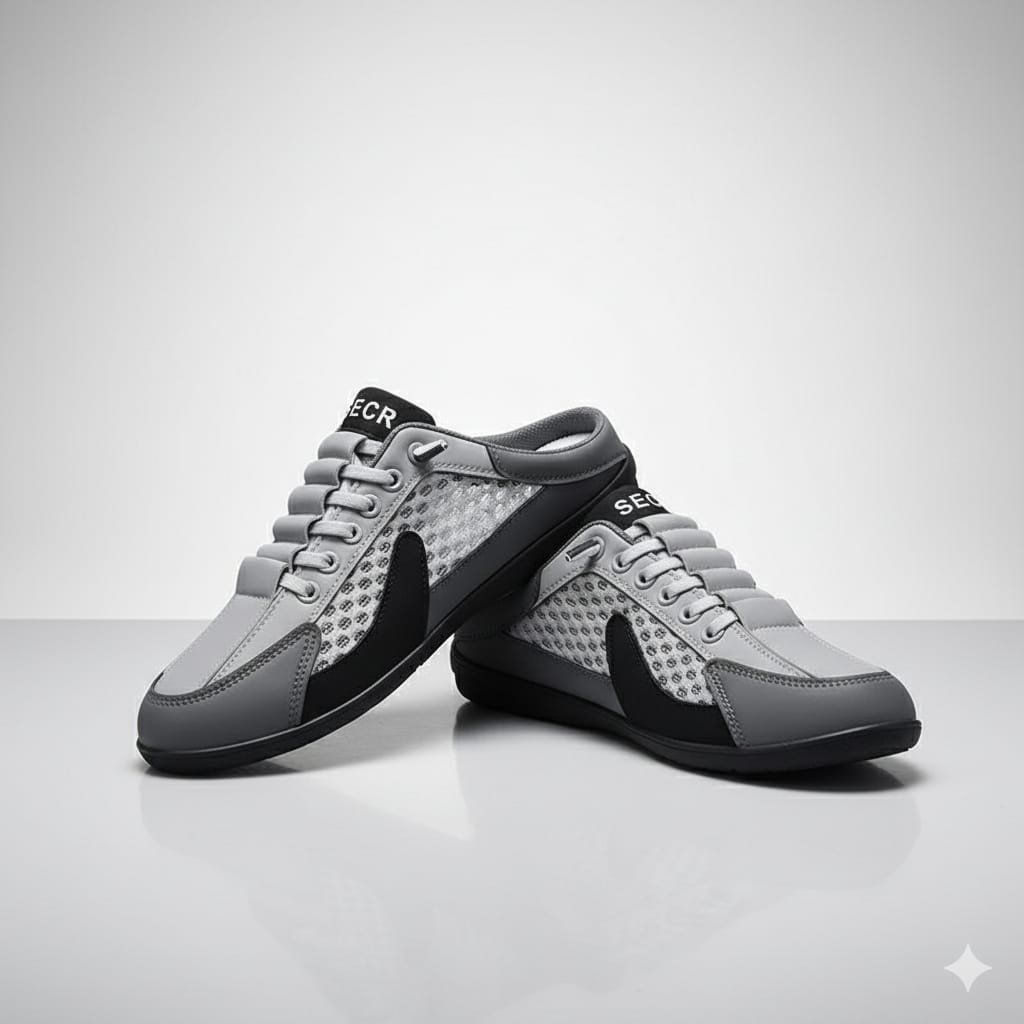 Aetos Men's Grey Half Casual Shoes - Lightweight Slip-On Loafers for Everyday Comfort